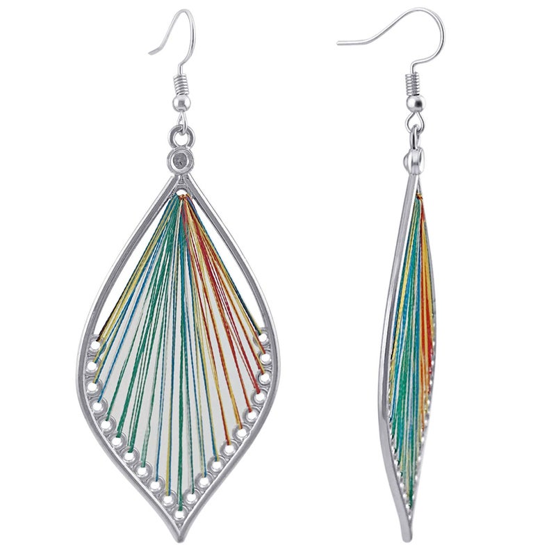 RONLLNA Earrings for Women Colorful Layered Tassel Earrings Bohemian Dangle Drop Tiered Tassel Druzy Stud Earrings Women Gifts - Image 1
